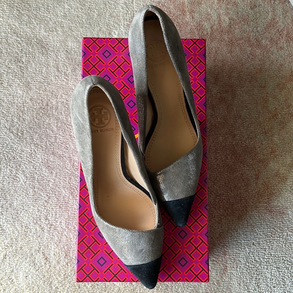 Tory Burch Shoes Tory Burch Shaila Heel Metallic Pumps